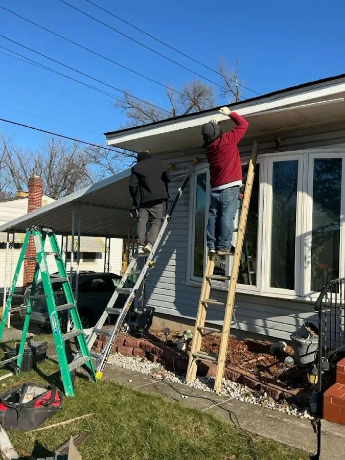 Restoration crew performing exterior repair in Allen